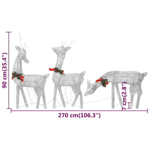 vidaXL Christmas Decoration Reindeer Family Christmas Lighting with LEDs Mesh-7