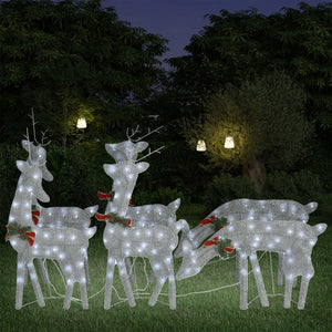 vidaXL Christmas Decoration Reindeer Family Christmas Lighting with LEDs Mesh-17