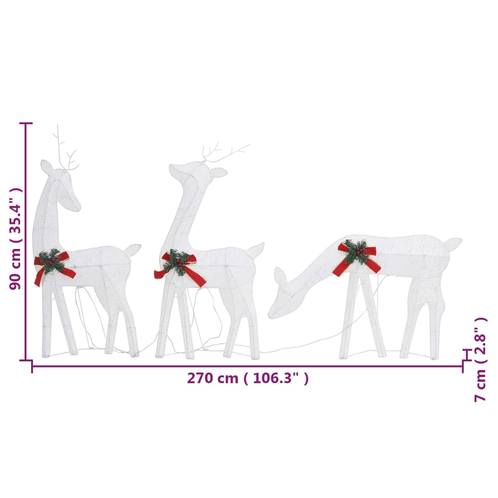 vidaXL Christmas Decoration Reindeer Family Christmas Lighting with LEDs Mesh-1