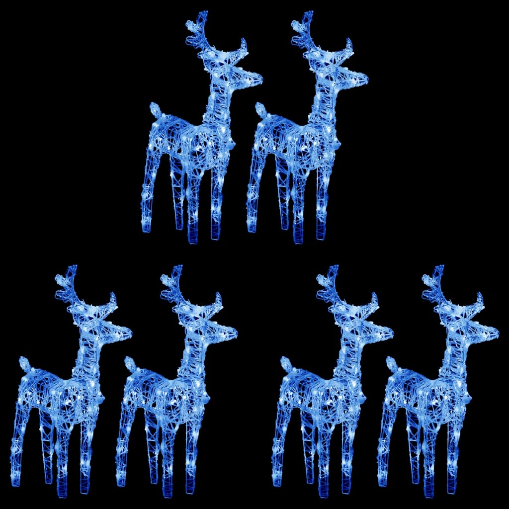 vidaXL Christmas Reindeers Xmas Decoration Light Display with LEDs Acrylic-24