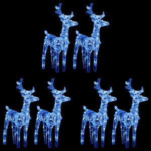 vidaXL Christmas Reindeers Xmas Decoration Light Display with LEDs Acrylic-24