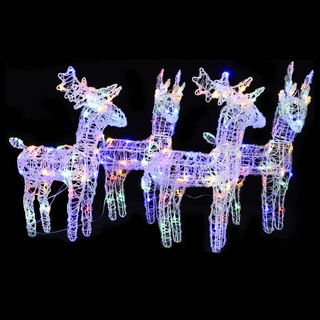 vidaXL Christmas Reindeers Xmas Decoration Light Display with LEDs Acrylic-18