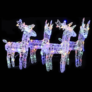 vidaXL Christmas Reindeers Xmas Decoration Light Display with LEDs Acrylic-19