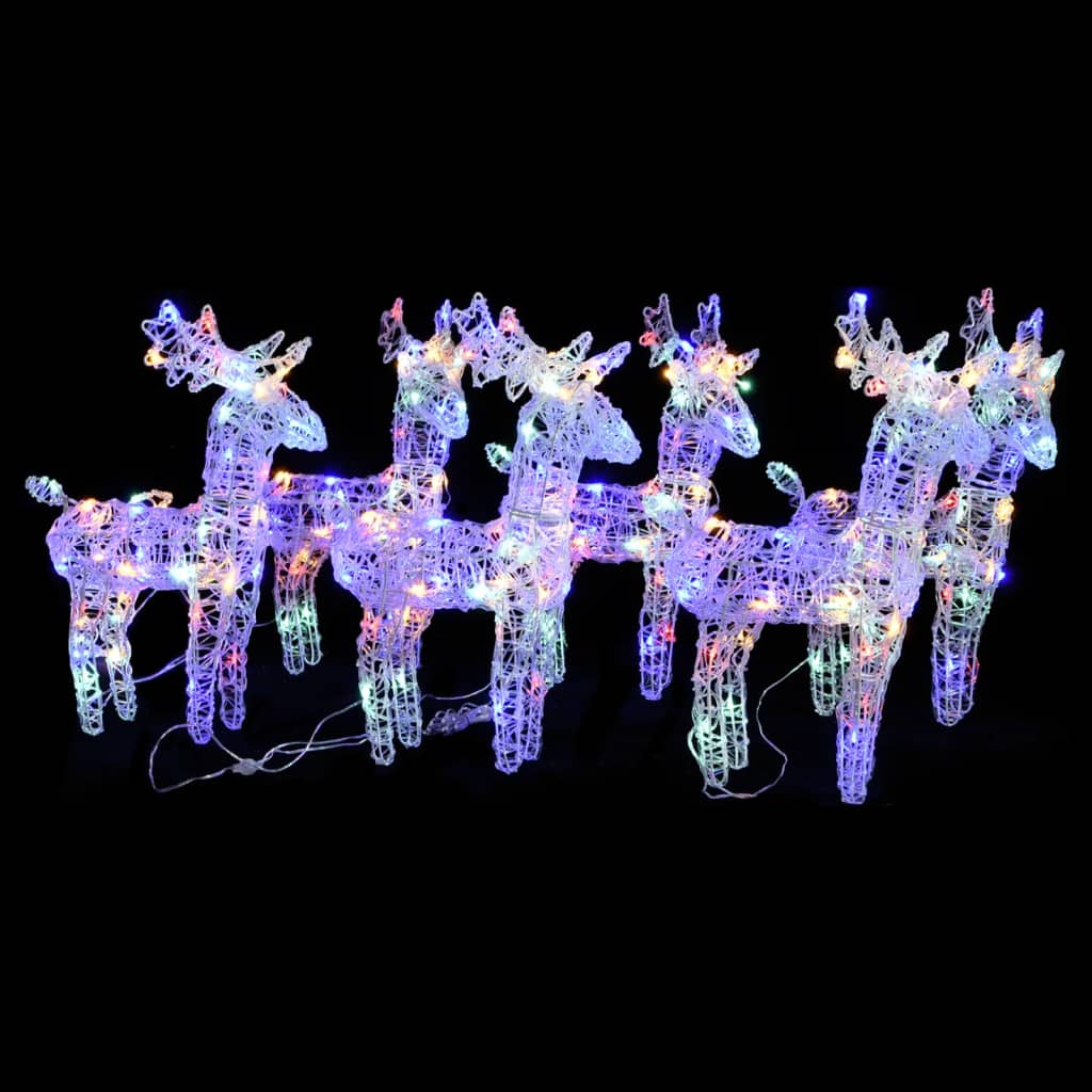 vidaXL Christmas Reindeers Xmas Decoration Light Display with LEDs Acrylic-1