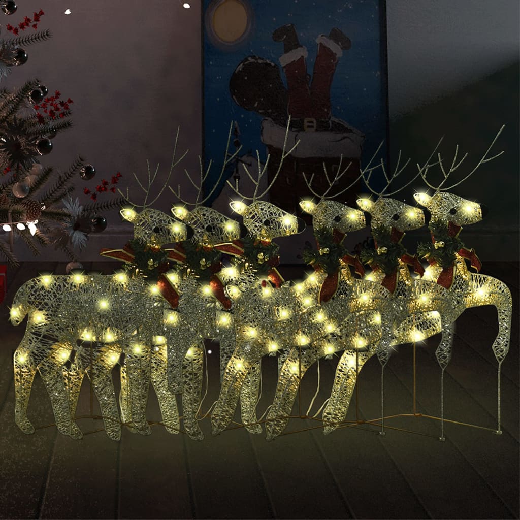 vidaXL Christmas Reindeers Decoration Christmas Lighting Display with LEDs-9