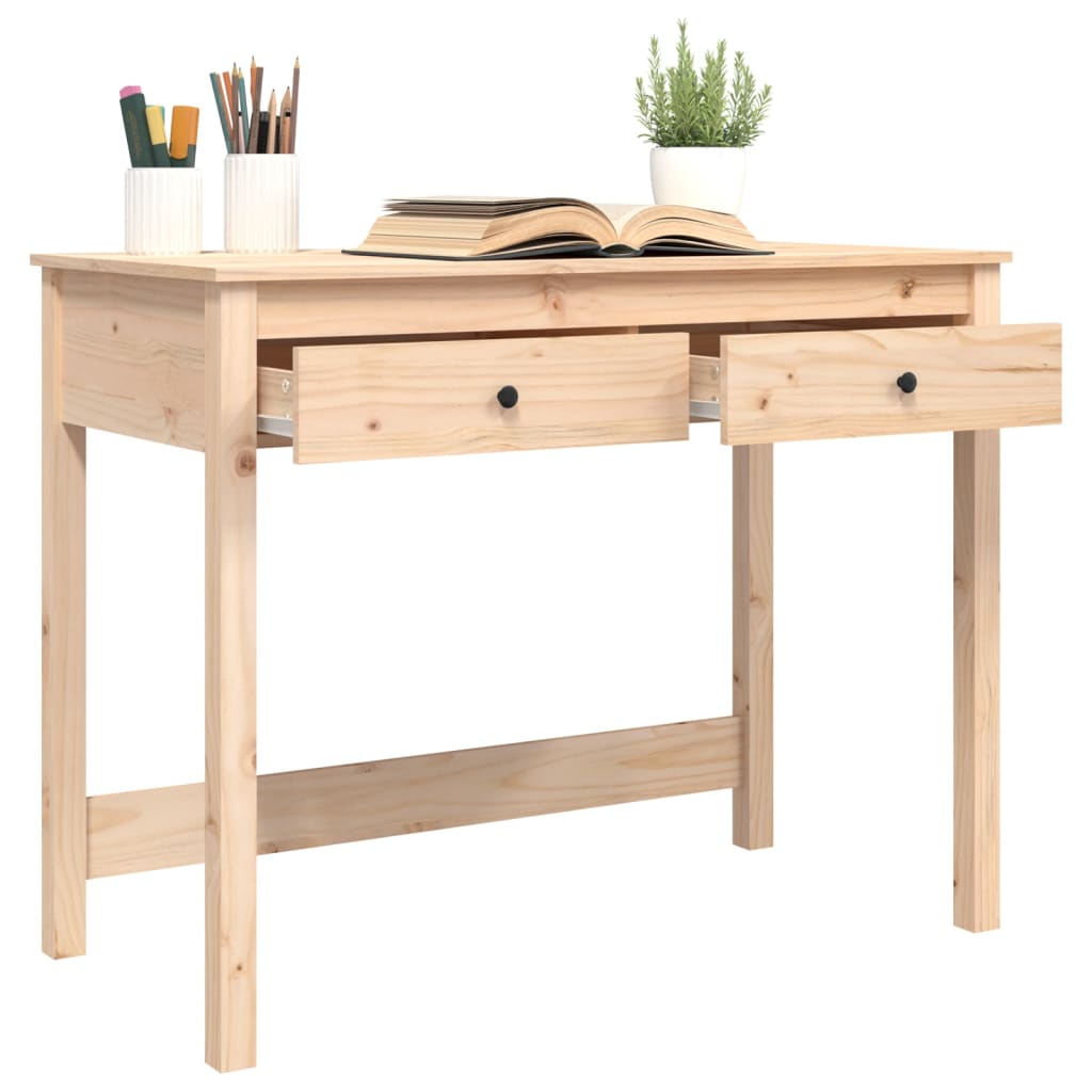 vidaXL Desk with Drawers Storage Computer Table Furniture Solid Wood Pine-12