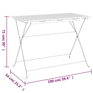 vidaXL Folding Table Bistro Table for Balcony Solid Wood Acacia and Steel-9