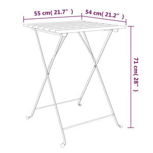 vidaXL Folding Bistro Table Outdoor Bar Table Solid Wood Acacia and Steel-5