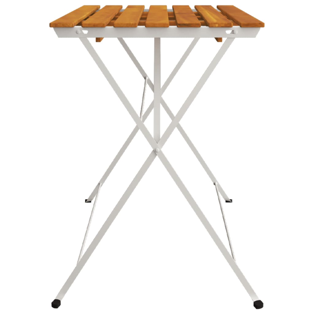 vidaXL Folding Table Bistro Table for Balcony Solid Wood Acacia and Steel-4