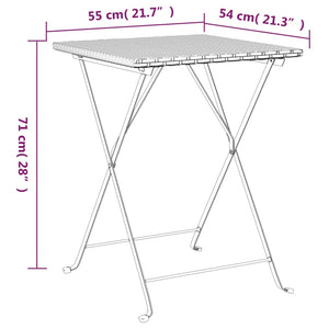 vidaXL Dining Table Outdoor Garden Furniture Folding Bistro Table Poly Rattan-16