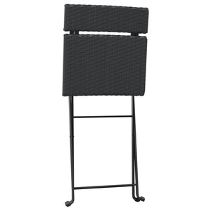 vidaXL Chair Outdoor Bistro Accent Folding Side Chair Poly Rattan and Steel-59