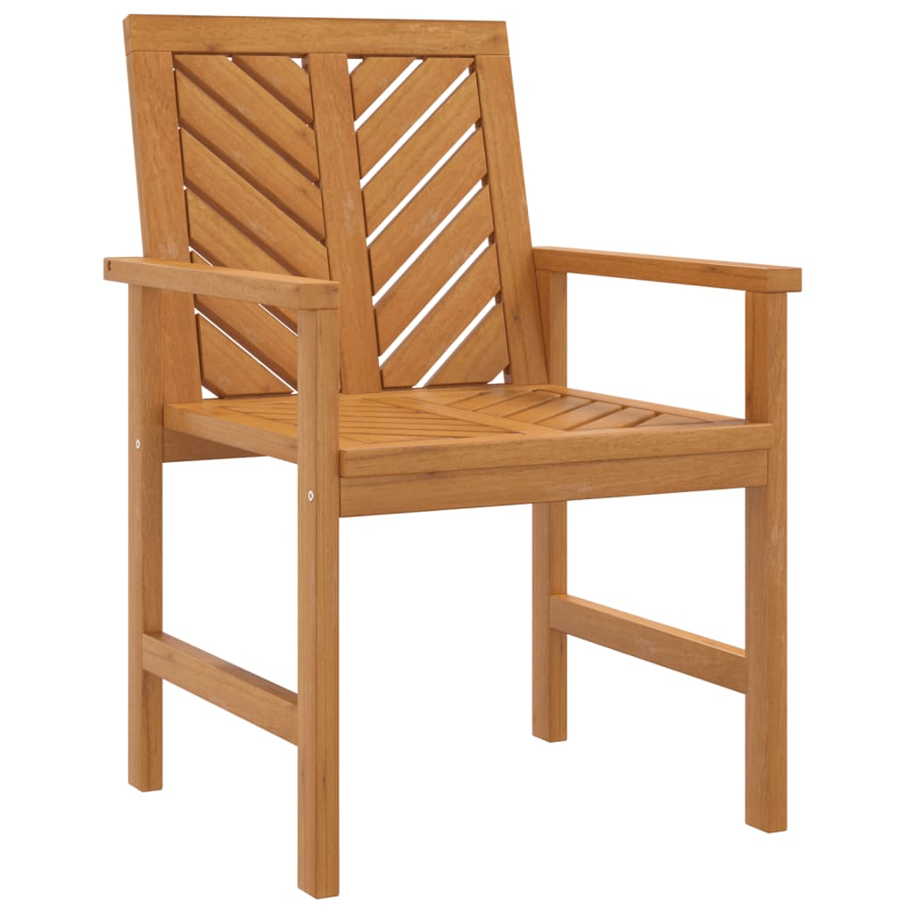 vidaXL Patio Chair Outdoor Patio Furniture Dining Chair Solid Wood Acacia-12