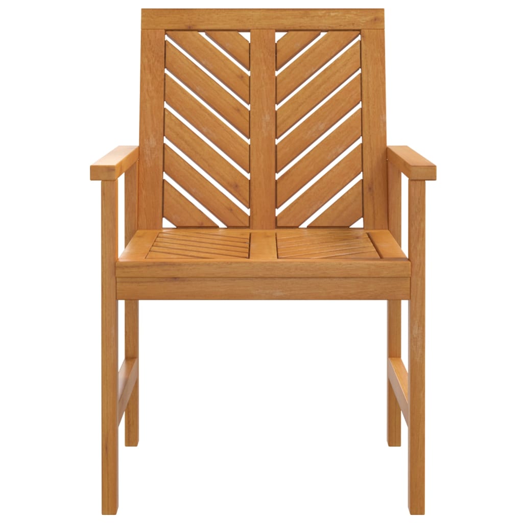 vidaXL Patio Chair Outdoor Patio Furniture Dining Chair Solid Wood Acacia-15