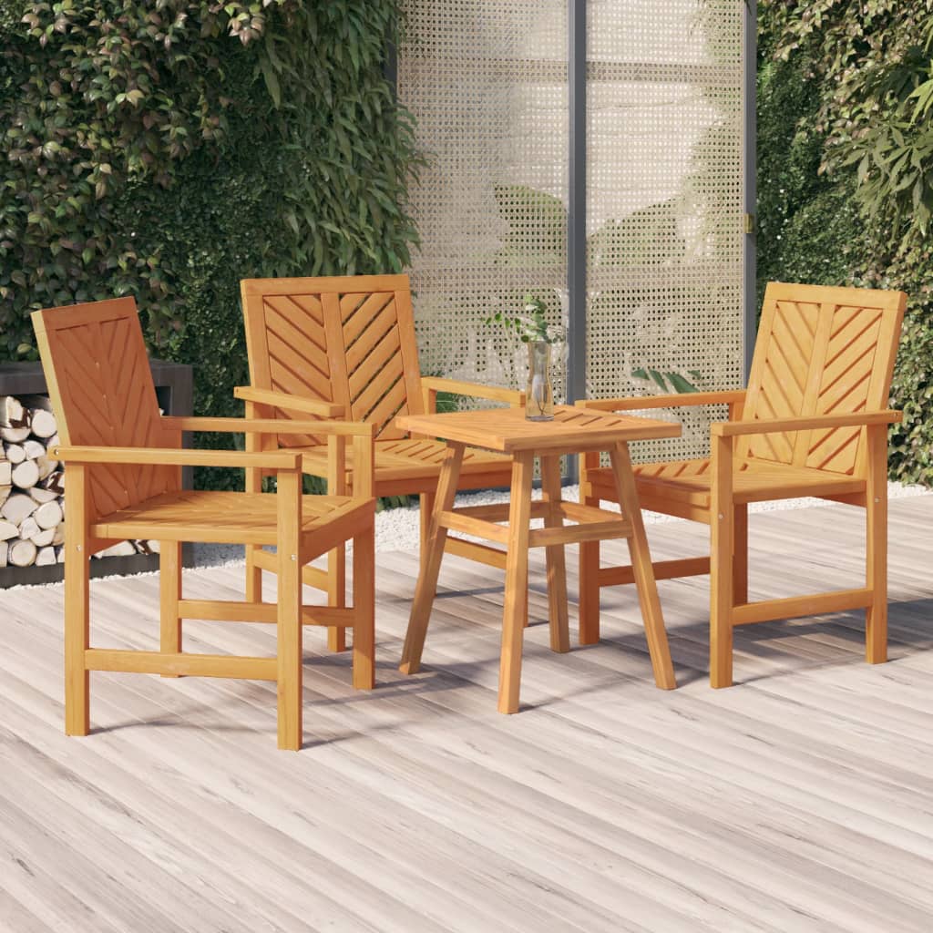 vidaXL Patio Chair Outdoor Patio Furniture Dining Chair Solid Wood Acacia-2