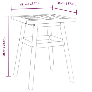 vidaXL Side Table 17.7"x17.7"x23.6" Solid Wood Acacia-5