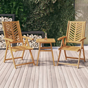 vidaXL Patio Chair Reclining Chair Seating Outdoor Furniture Solid Wood Acacia-5