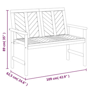 vidaXL Patio Bench 42.9" Solid Wood Acacia-5