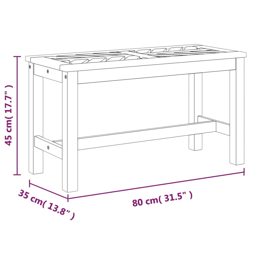 vidaXL Outdoor Bench Patio Furniture Dining Bench for Garden Solid Wood Acacia-16