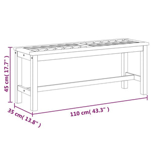 vidaXL Outdoor Bench Patio Furniture Dining Bench for Garden Solid Wood Acacia-11