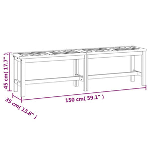 vidaXL Outdoor Bench Patio Furniture Dining Bench for Garden Solid Wood Acacia-25