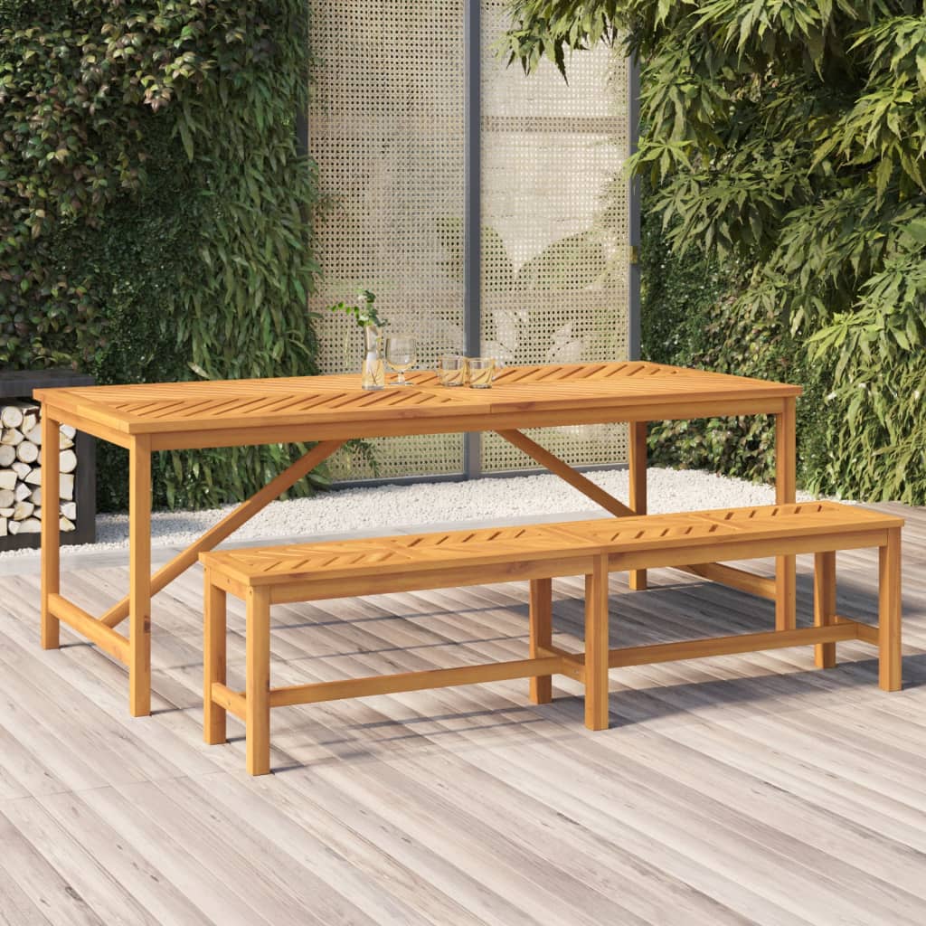 vidaXL Patio Table Outdoor Patio Furniture Dining Table Solid Wood Acacia-21