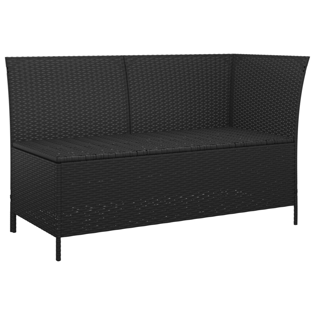 vidaXL Patio Lounge Set with Cushions Poly Rattan Sofa 3/4 Piece Black/Gray-14