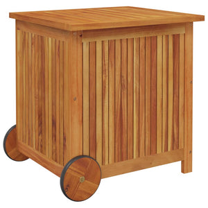 vidaXL Patio Storage Box Outdoor Cushion Box with Wheels Solid Wood Acacia-16