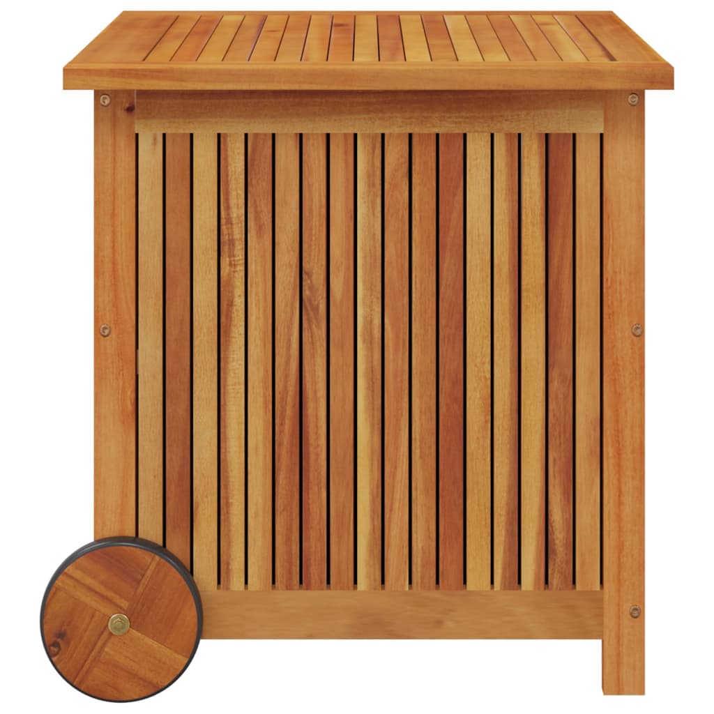 vidaXL Patio Storage Box Outdoor Cushion Box with Wheels Solid Wood Acacia-20