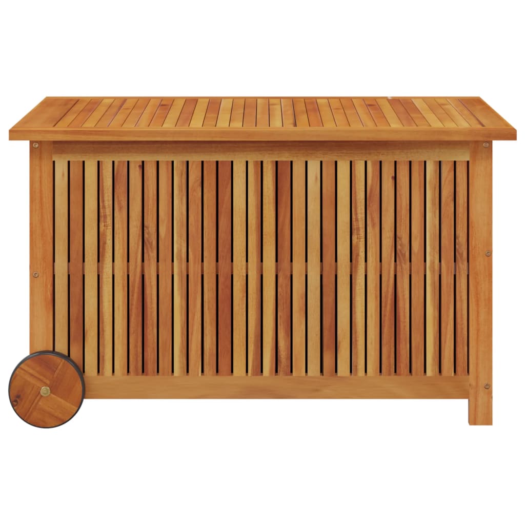 vidaXL Patio Storage Box Outdoor Cushion Box with Wheels Solid Wood Acacia-18