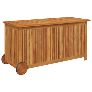 vidaXL Patio Storage Box Outdoor Cushion Box with Wheels Solid Wood Acacia-11