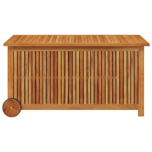 vidaXL Patio Storage Box Outdoor Cushion Box with Wheels Solid Wood Acacia-15