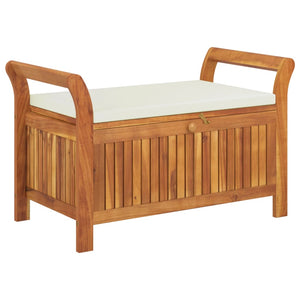 vidaXL Outdoor Storage Bench Patio Deck Box with Cushion Solid Wood Acacia-28