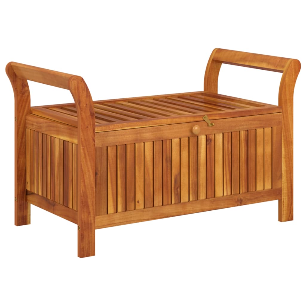 vidaXL Outdoor Storage Bench Patio Deck Box with Cushion Solid Wood Acacia-38