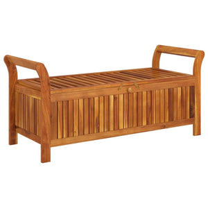 vidaXL Outdoor Storage Bench Patio Deck Box with Cushion Solid Wood Acacia-10