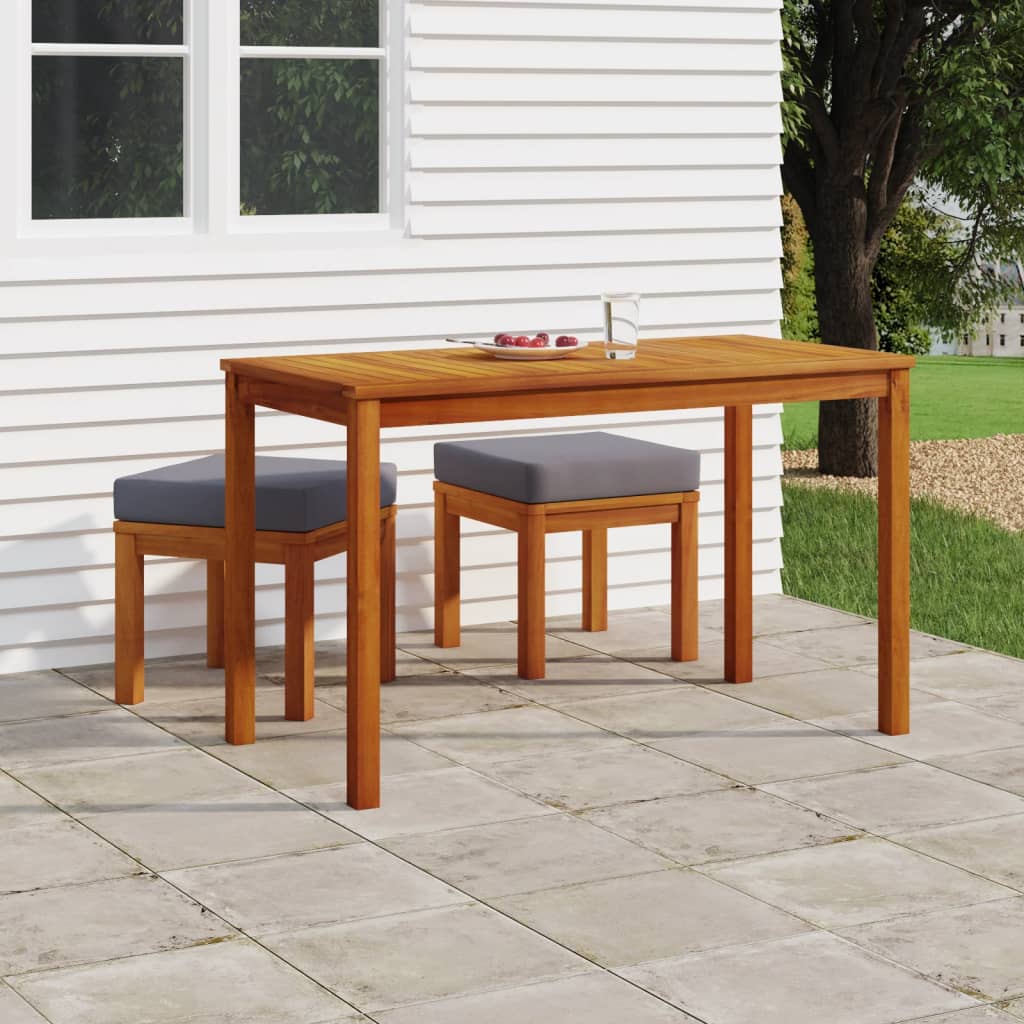 vidaXL Patio Dining Set 3 Piece Outdoor Table and Chair Solid Wood Acacia-18