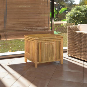 vidaXL Outdoor Storage Box Patio Furniture Garden Storage Chest Seat Bamboo-6