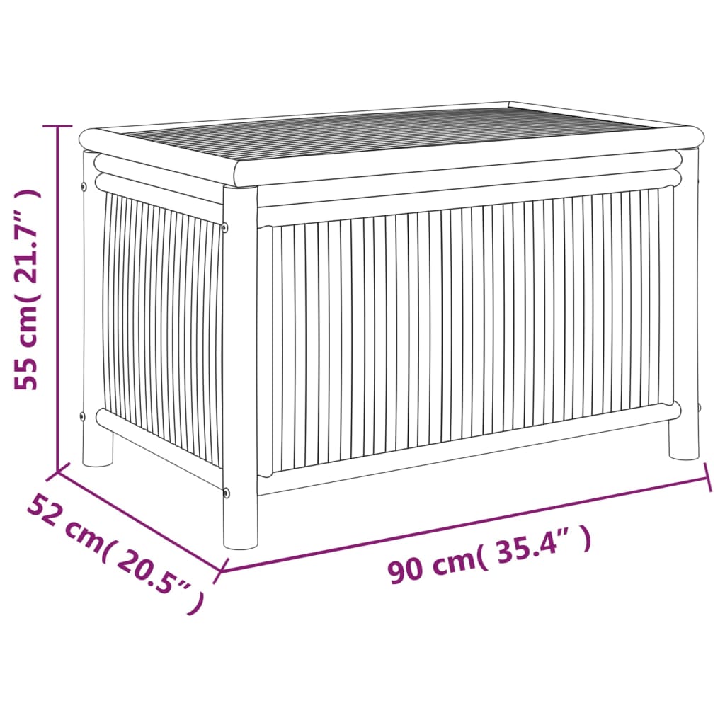 vidaXL Outdoor Storage Box Patio Furniture Garden Storage Chest Seat Bamboo-7