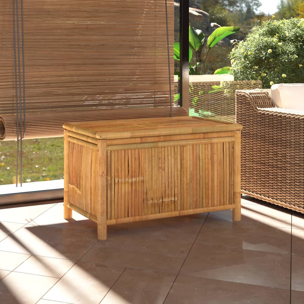 vidaXL Outdoor Storage Box Patio Furniture Garden Storage Chest Seat Bamboo-4