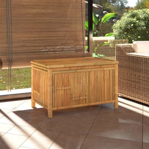 vidaXL Outdoor Storage Box Patio Furniture Garden Storage Chest Seat Bamboo-4