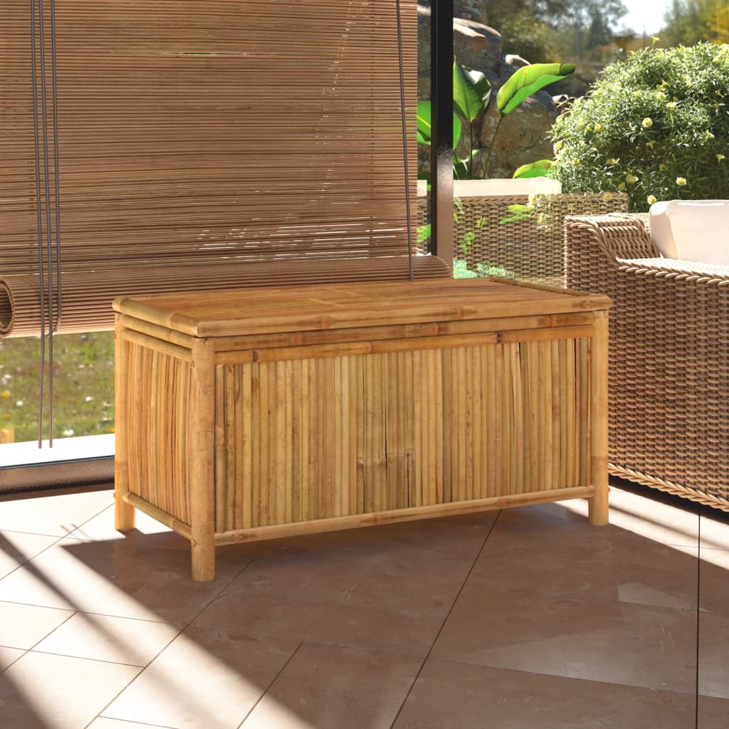 vidaXL Outdoor Storage Box Patio Furniture Garden Storage Chest Seat Bamboo-2