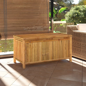 vidaXL Outdoor Storage Box Patio Furniture Garden Storage Chest Seat Bamboo-2