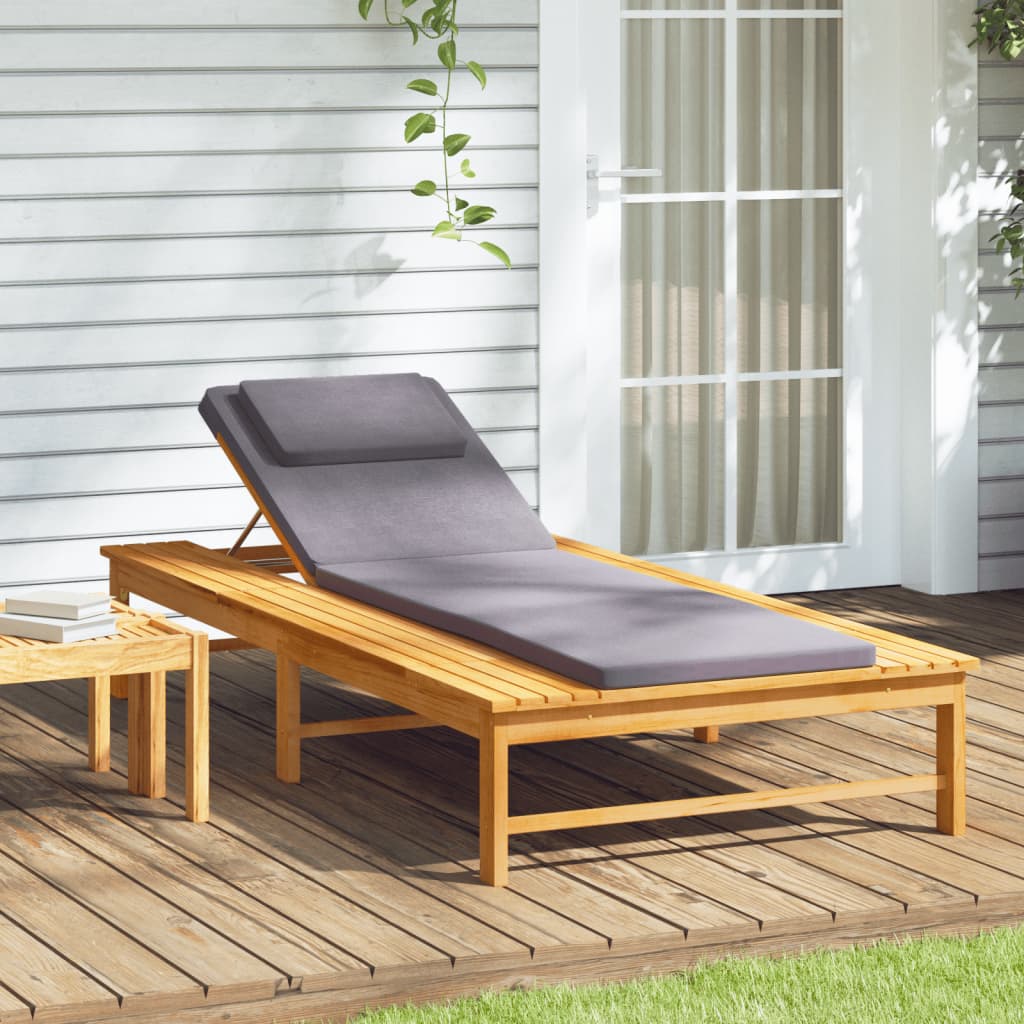 vidaXL Sun Lounger Outdoor Chair with Cushion and Pillow Solid Wood Acacia-9