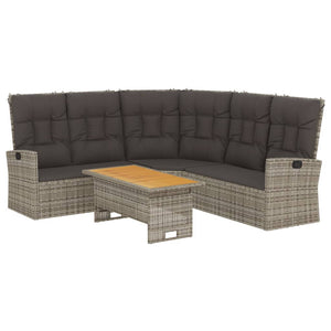 vidaXL Patio Furniture Set 2 Piece Sectional Sofa with Cushions Poly Rattan-19