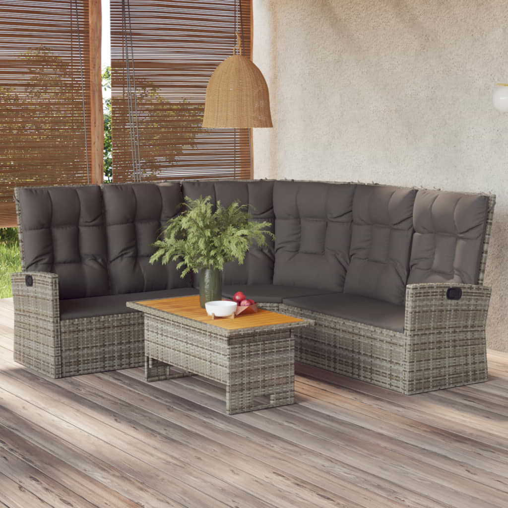 vidaXL Patio Furniture Set 2 Piece Sectional Sofa with Cushions Poly Rattan-2