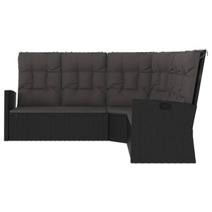 vidaXL Patio Furniture Reclining Sectional Sofa with Cushions Poly Rattan-14