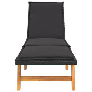 vidaXL Sun Lounger with Table Poly Rattan and Solid Wood Acacia-4