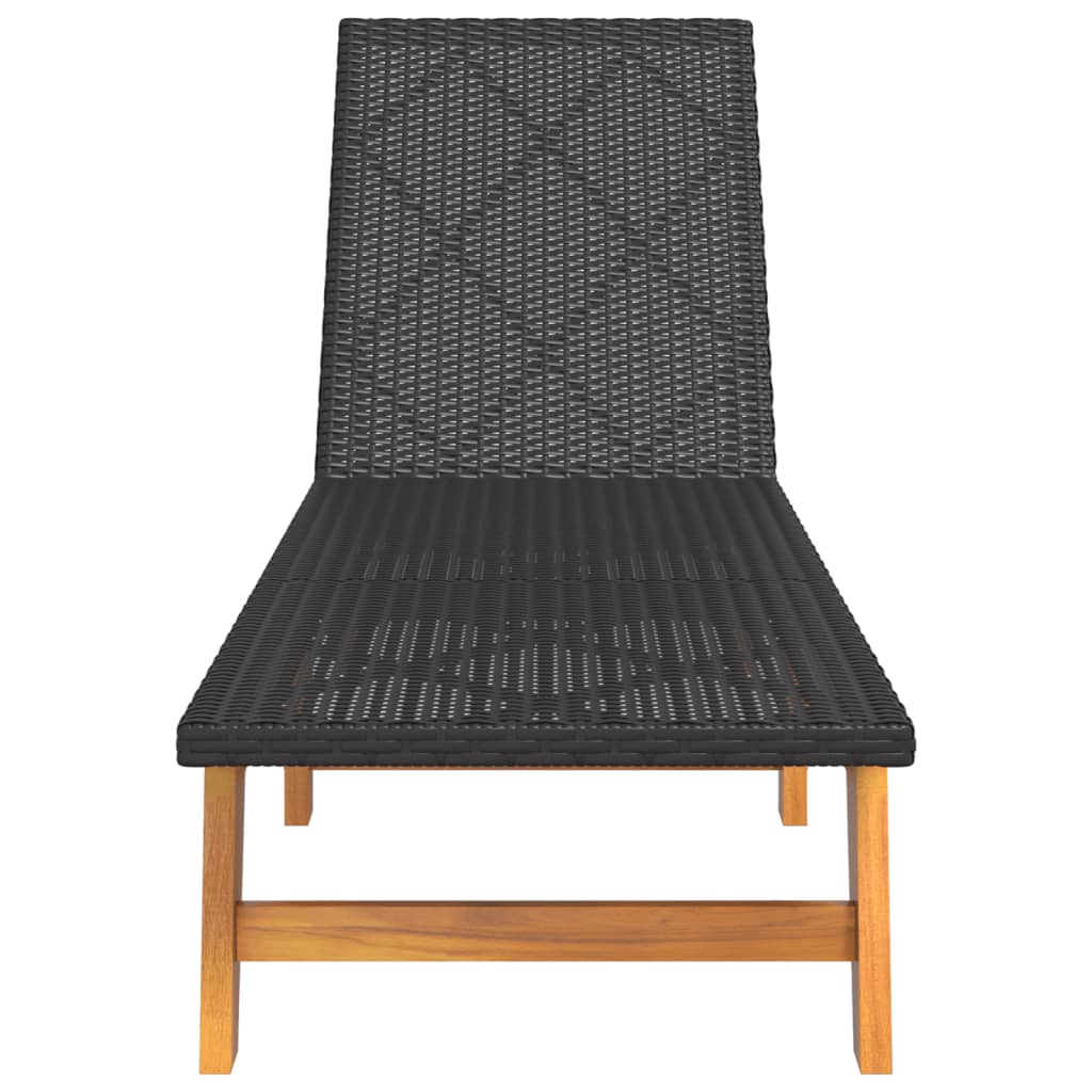 vidaXL Sun Lounger with Table Poly Rattan and Solid Wood Acacia-4