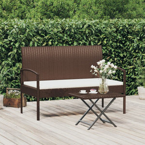 vidaXL Garden Bench Outdoor Wicker Patio Park Bench with Cushion Poly Rattan-27