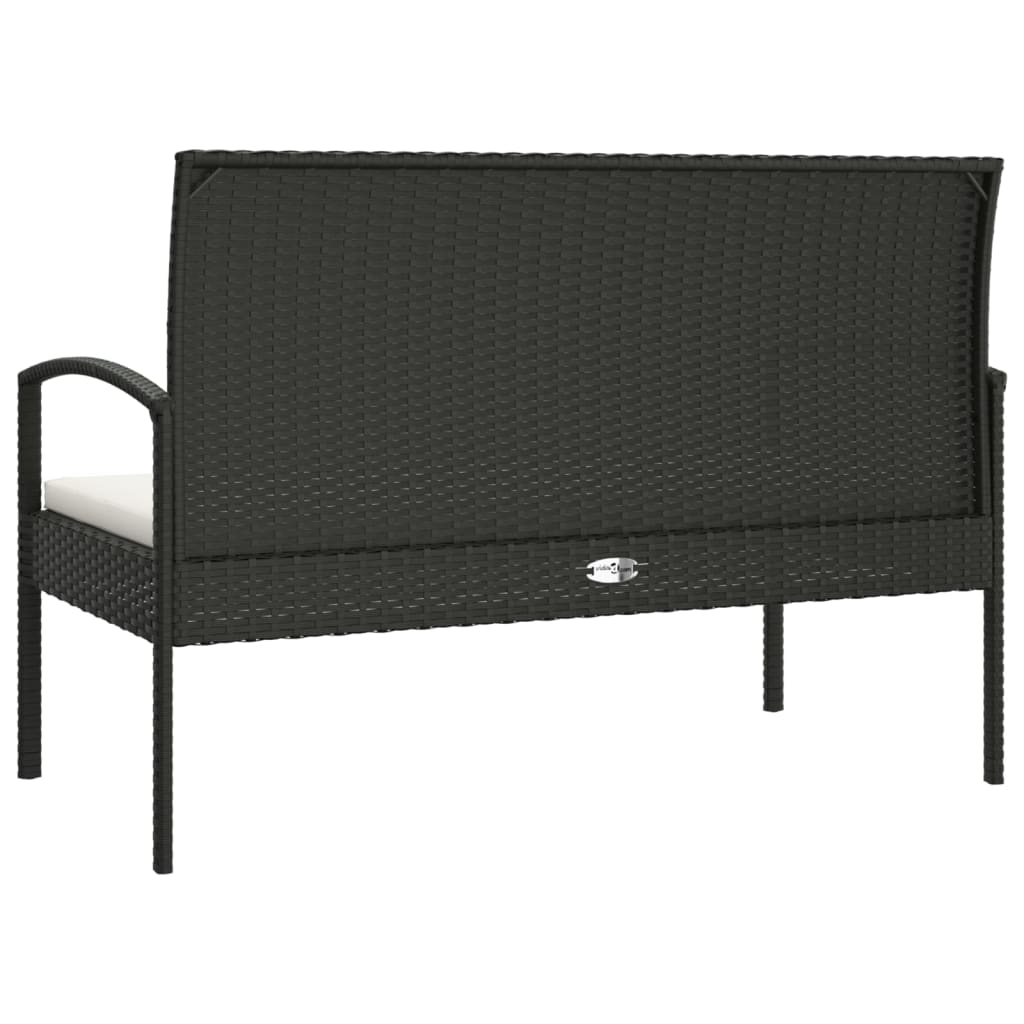 vidaXL Garden Bench Outdoor Wicker Patio Park Bench with Cushion Poly Rattan-18