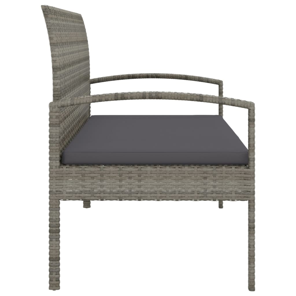 vidaXL Garden Bench Outdoor Wicker Patio Park Bench with Cushion Poly Rattan-22